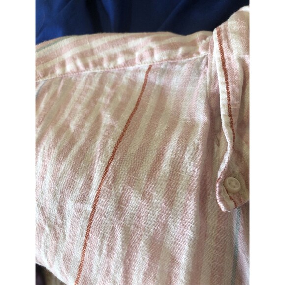 J. CREW Women’s Small Striped Classic Fit Shirt Blouse Irish linen Preppy - Picture 5 of 7
